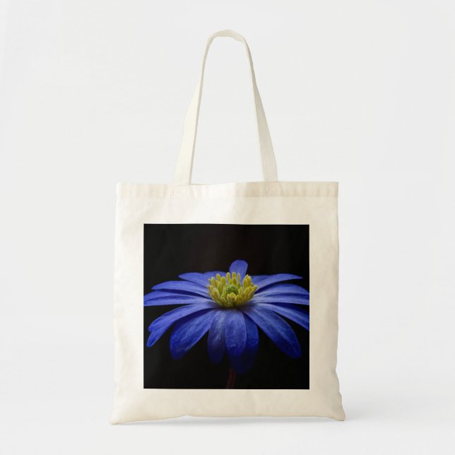 Tote Bag Fleur Gerbera Blue Daisy sur un arrière - plan noi (Devant)