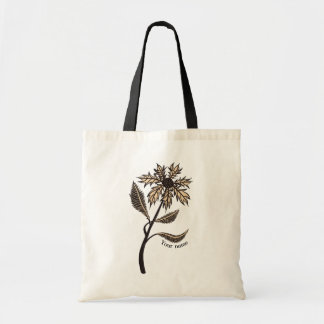 Tote Bag Fleur gothique Retro Encre Vintage Rouge Noir Nom