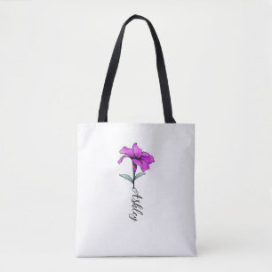 Tote Bag Fleur Lit Rose Personnalisée
