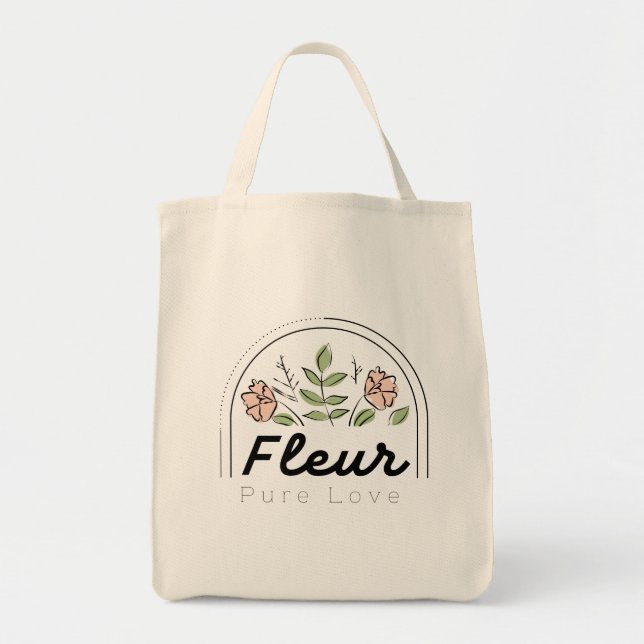 Tote Bag Fleur – Logo Floral Pure Love (Devant)