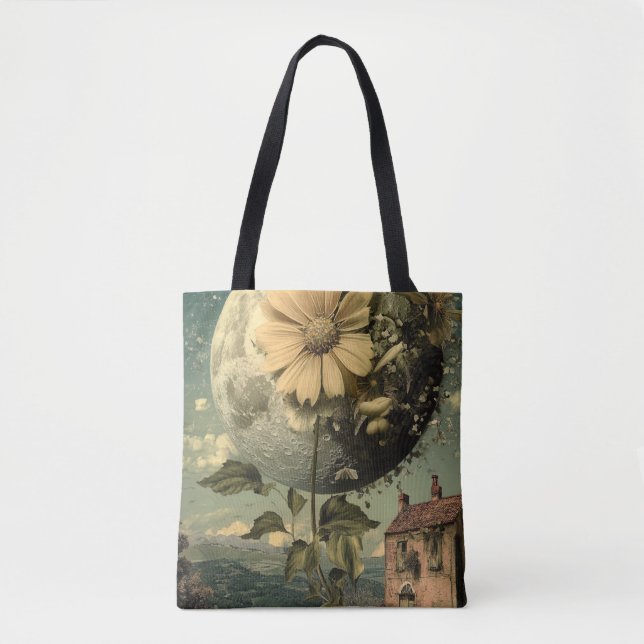 Tote Bag Fleur Lune et charme Vintage (Devant)