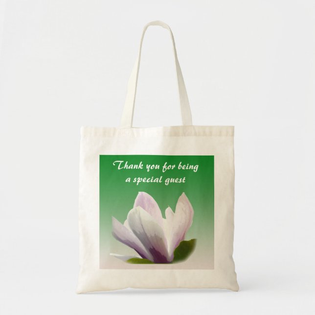 Tote Bag fleur magnolia printanière merci (Devant)