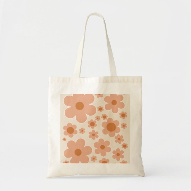 Tote Bag Fleur Marché Vienne Boho Fleurs Beige Floral (Devant)