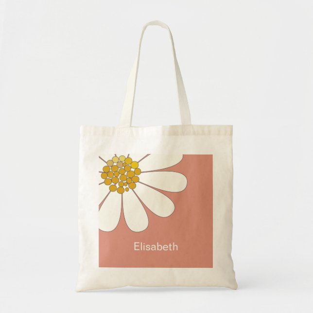 Tote Bag Fleur marguerite blanche Personnaliser le nom Anni (Devant)
