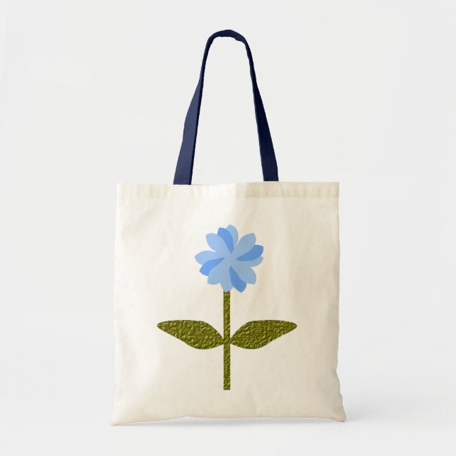 Tote Bag Fleur marguerite Bleu (Devant)