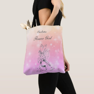 Tote Bag Fleur Mariage Fée personnalisée Fleur Girl