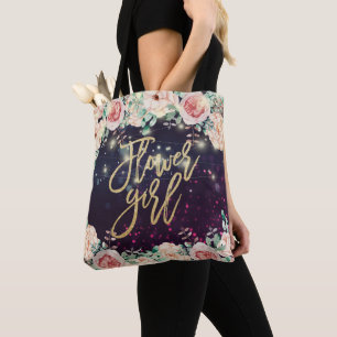 Tote Bag Fleur mariage Fille Florale Violet éclat