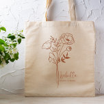 Tote Bag Fleur Mois de naissance personnalisée Août Boho ro<br><div class="desc">Un beau bouquet botanique moderne de pavots de couleur rouille terre cuite représente le mois de naissance d'août. Le cadeau idéal pour montrer à votre personne préférée combien vous vous souciez. Parfait pour toutes les occasions, y compris les anniversaires, les meilleurs amis, la fête des mères, cadeau de demoiselle d'honneur,...</div>