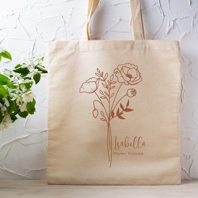 Tote Bag Fleur Mois de naissance personnalisée Août Boho ro (Créateur téléchargé)