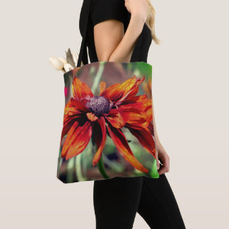 Tote Bag Fleur Orange Black Eyed Susan en Gros Plan  