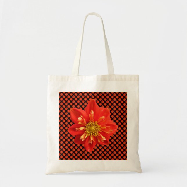 Tote Bag Fleur orange de dahlia de jardin botanique (Devant)