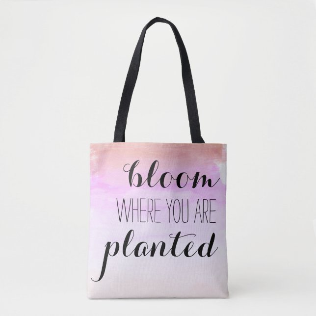 Tote Bag Fleur où vous êtes fourre-tout planté (Devant)