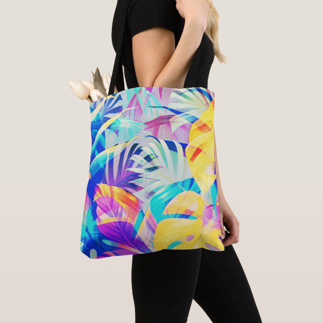 Tote Bag Fleur pastel abstrait moderne (De près)