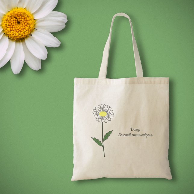 Tote Bag Fleur pastel de marguerite botanique (Botanical Daisy Flower Tote Bag)