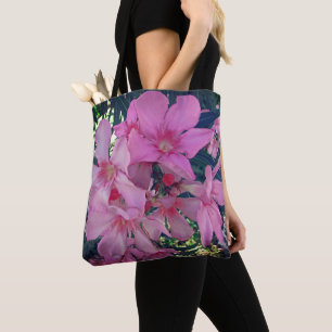 Tote Bag Fleur Photo Bright Rose Oleander Blooms Floral