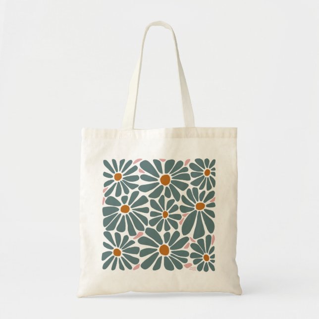 Tote Bag Fleur rétro par Mossy Moose Prints (Devant)