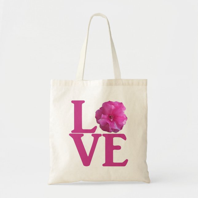 Tote Bag Fleur Rose Classique Amour (Devant)