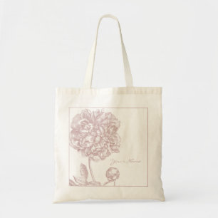 Tote Bag Fleur rose de pivoine botanique