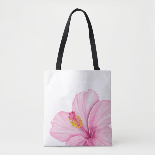 Tote Bag Fleur Rose Exotique (Devant)