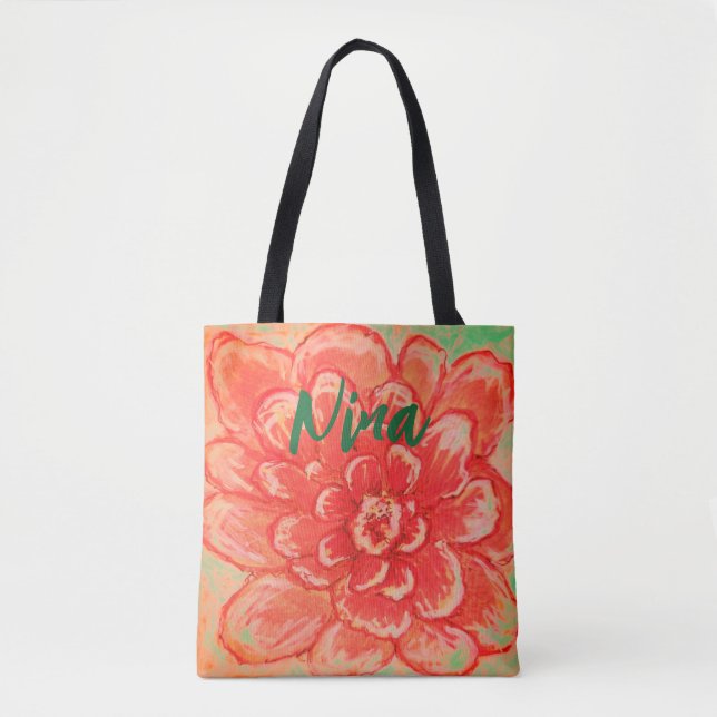 Tote Bag Fleur rose pâle (Devant)