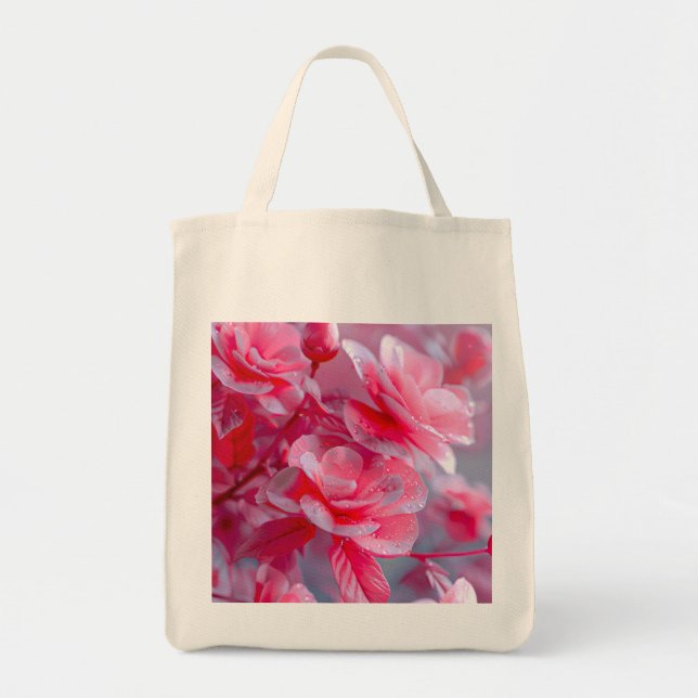 Tote Bag Fleur rose pâle Raindrop (Devant)