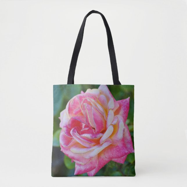 Tote Bag Fleur rose rose et Fourre-tout Motif (Devant)