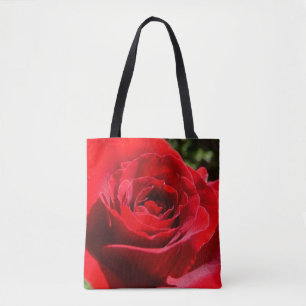 Tote Bag Fleur rose rouge vif Belle florale