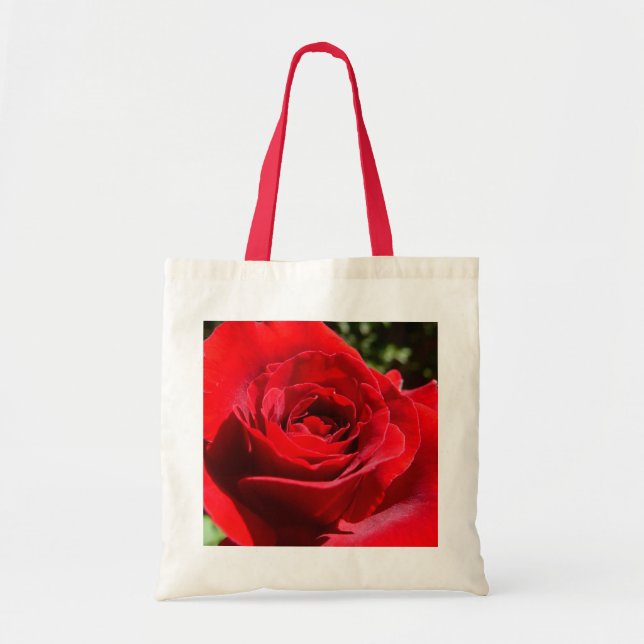 Tote Bag Fleur rose rouge vif Belle florale (Devant)