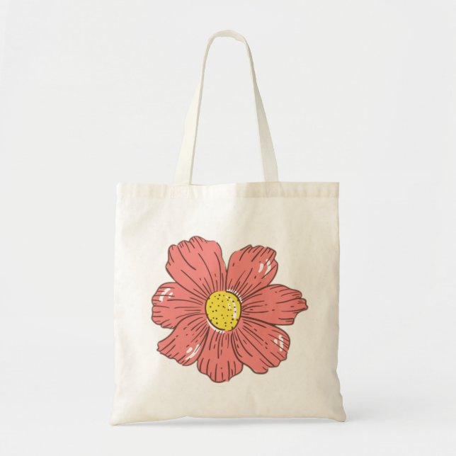 Tote Bag Fleur rouge (Devant)