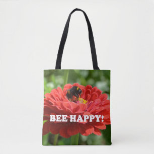 Tote Bag Fleur rouge d'Abee Happy
