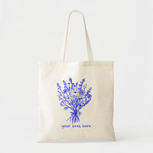 Tote Bag Fleur sauvage Bouquet Loose Floral Doodle Custom B