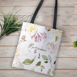 Tote Bag Fleur sauvage Floral Bachelorette Bridesmaid Cadea<br><div class="desc">Un sac fourre-tout de nom personnalisé chic et tendance fleur sauvage à la bachelorette fête fleurie. Le cadeau idéal pour vos filles préférées.</div>