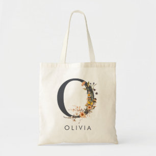 Tote Bag Fleur sauvage initial O