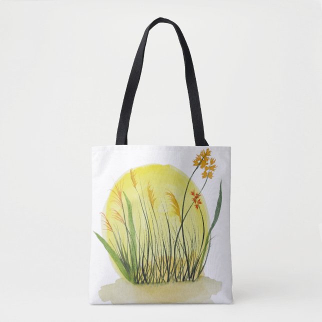 Tote Bag Fleur sauvage originale et nature de l'herbe de pr (Devant)