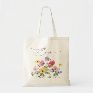 Tote Bag Fleur sauvage Rustic Chic Floral Mariage campagnar