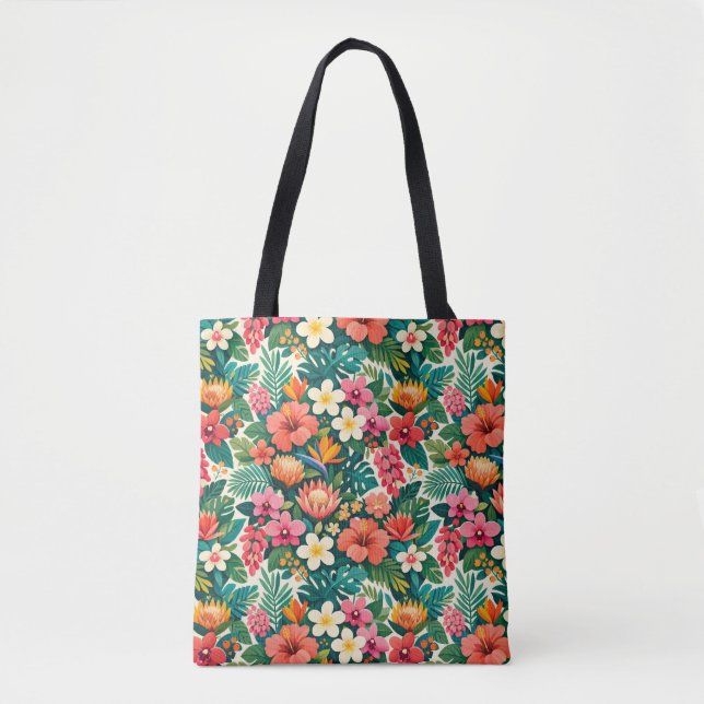 Tote Bag Fleur Sauvage Tropicale Exotique (Devant)
