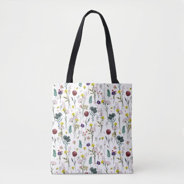 Tote Bag Fleur Sauvage Vibrante  (Devant)