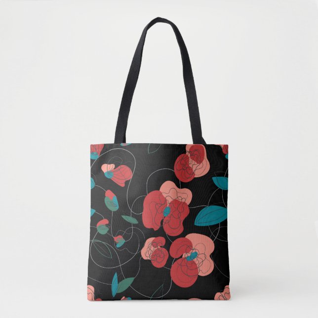 Tote Bag Fleur sauvage Wonderland | motif de fleurs stylisé (Devant)