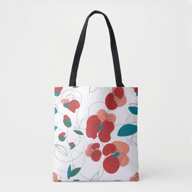 Tote Bag Fleur sauvage Wonderland | motif de fleurs stylisé (Devant)