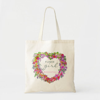 Tote Bag Fleur Script tendance Aquarelle Coeur Wreath