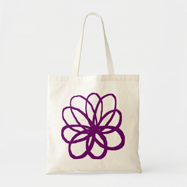 Tote Bag Fleur Spontanée - Plum (Devant)