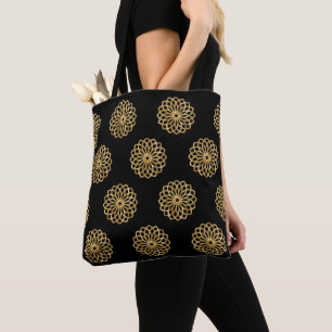 Tote Bag Fleur Tourbillonnant or