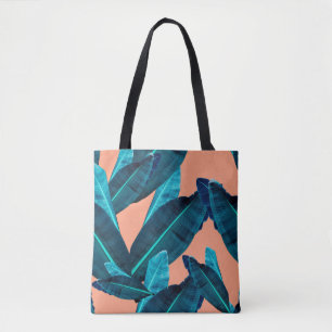 Tote Bag Fleur tropicale, plante et motif de feuilles b