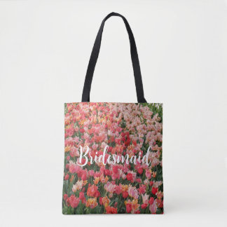 Tote Bag Fleur Tulipe rose personnalisée Fourre-tout