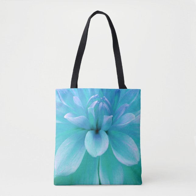Tote Bag Fleur turquoise et violette (Devant)