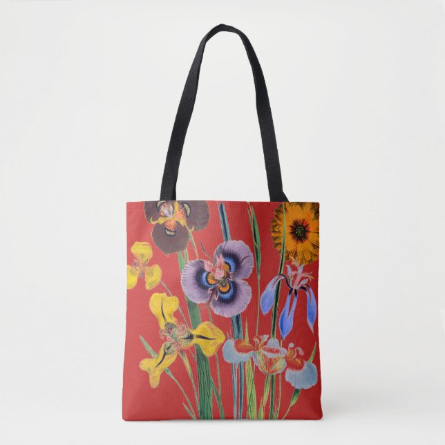 Tote Bag Fleur vintage partout sur Motif (Devant)
