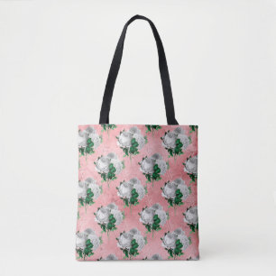 Tote Bag Fleur Vintage Rose Fleurie Rose Blanche