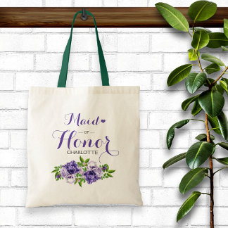 Tote Bag Fleur violette servante d'honneur