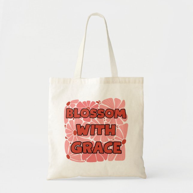 Tote Bag fleurir avec grâce fleur sauvage rose (Devant)