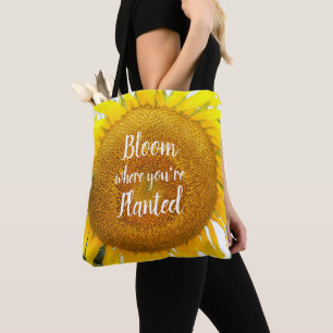 Tote Bag Fleurissez là où vous êtes planté Soleil Jaune Tou